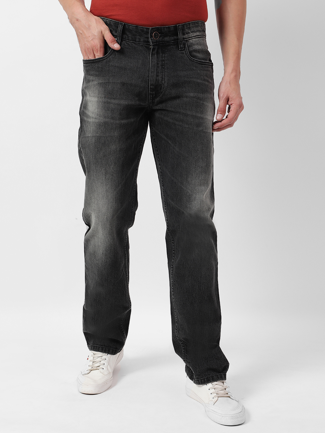Numero Uno Men Faded Grey Jeans